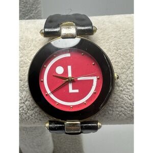 LG Lucky Goldstar Analog Rare Watch New Battery 31MM 7.5" Leather Band S57
